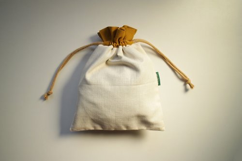 tokay.tw 素色方形束口袋 萬用包 / 芥黃米