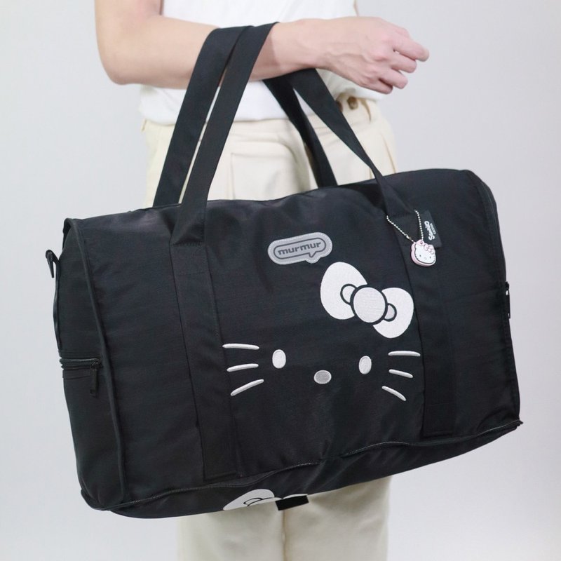 murmur 完美折疊旅袋│hello kitty (低調黑) | 附吊飾 - 行李箱/旅行袋 - 聚酯纖維 黑色