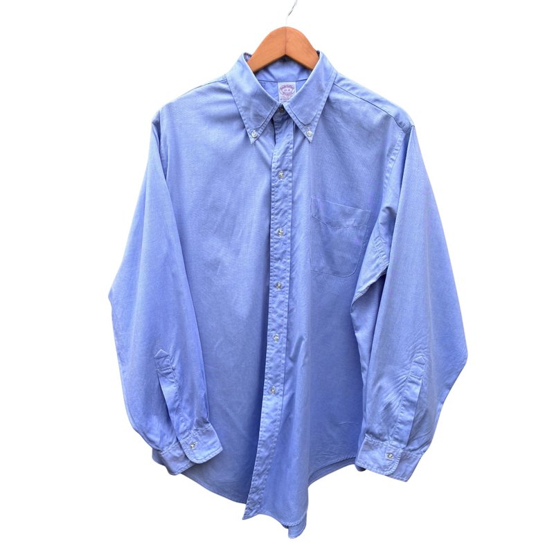 Vintage Brooks Brothers Makers Light Blue Button Down Oxford Shirt 17-4 - 男襯衫/休閒襯衫 - 棉．麻 藍色