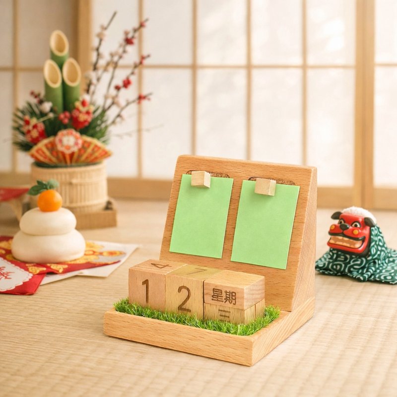 【New Year Gift】Perpetual Calendar, Desk Calendar, Office Desk, Gift Recommendation, New Year, Engraving, Monthly Calendar, Yearly Calendar - ปฏิทิน - ไม้ หลากหลายสี