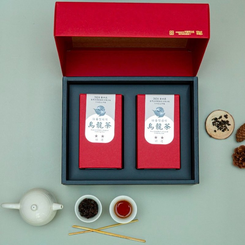 TAGs評鑑精選紅烏龍/球狀茶葉/4兩x2罐/禮盒裝 - 茶葉/茶包/水果茶 - 新鮮食材 紅色