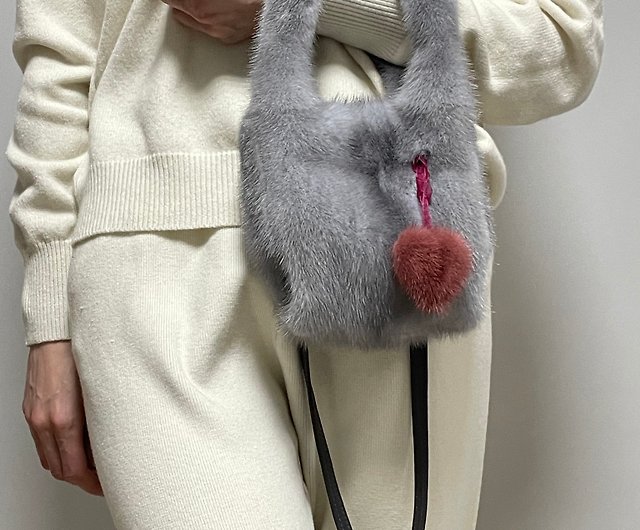 Mink fur handbag / Handbag / Shoulder bag / Small fur bag / Wrist