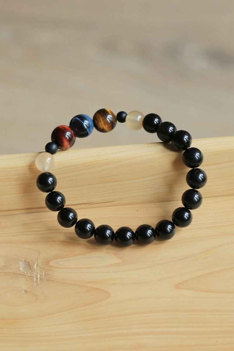 No.8-Original & Insight | Red, Yellow and Blue Stone Lightning Effect Obsidian | Good Luck - Bracelets - Semi-Precious Stones 