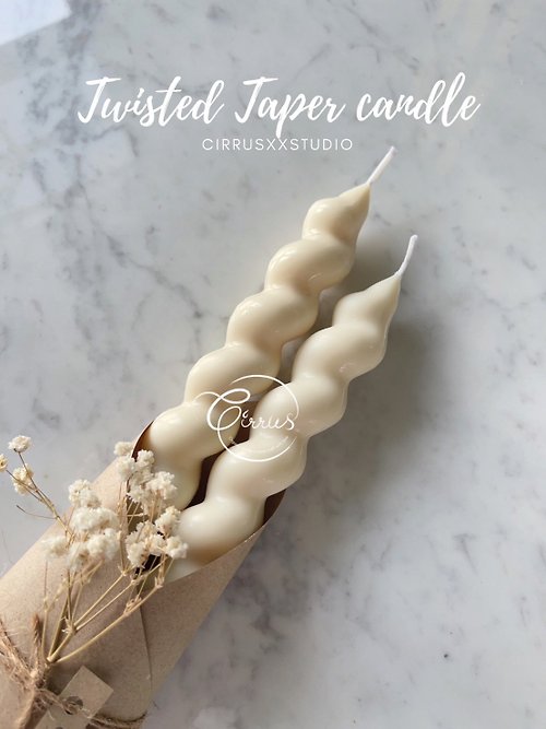 cirrusxxstudio Twisted Taper Candle, large twisted taper candle, home decoration, taper candle, dining table candle