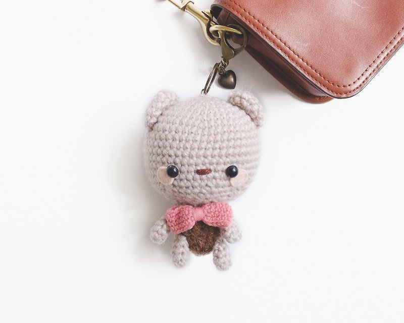 Keychain Amigurumi an Innocence Bear - ที่ห้อยกุญแจ - อะคริลิค สีนำ้ตาล