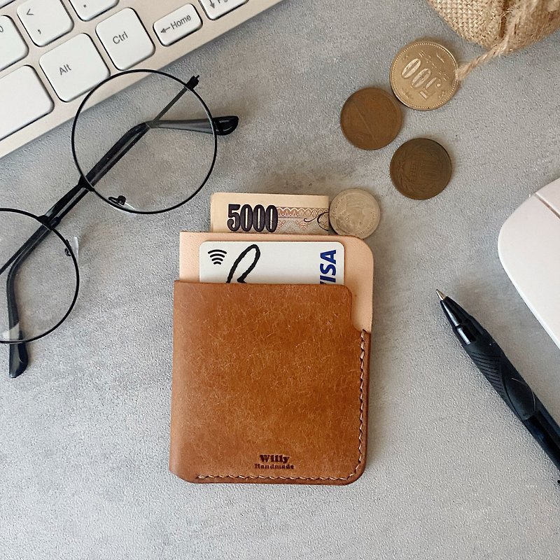 【Customized】Leather card holder/youyou card/ticket holder/card holder/business card holder/card holder customized gift - Card Holders & Cases - Genuine Leather 