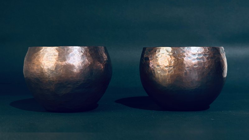 金酉器 紅銅手作金屬盆器 / 套盆 / 立體水盆 - 紅銅蛋石系列 - 盆栽/植栽 - 銅/黃銅 