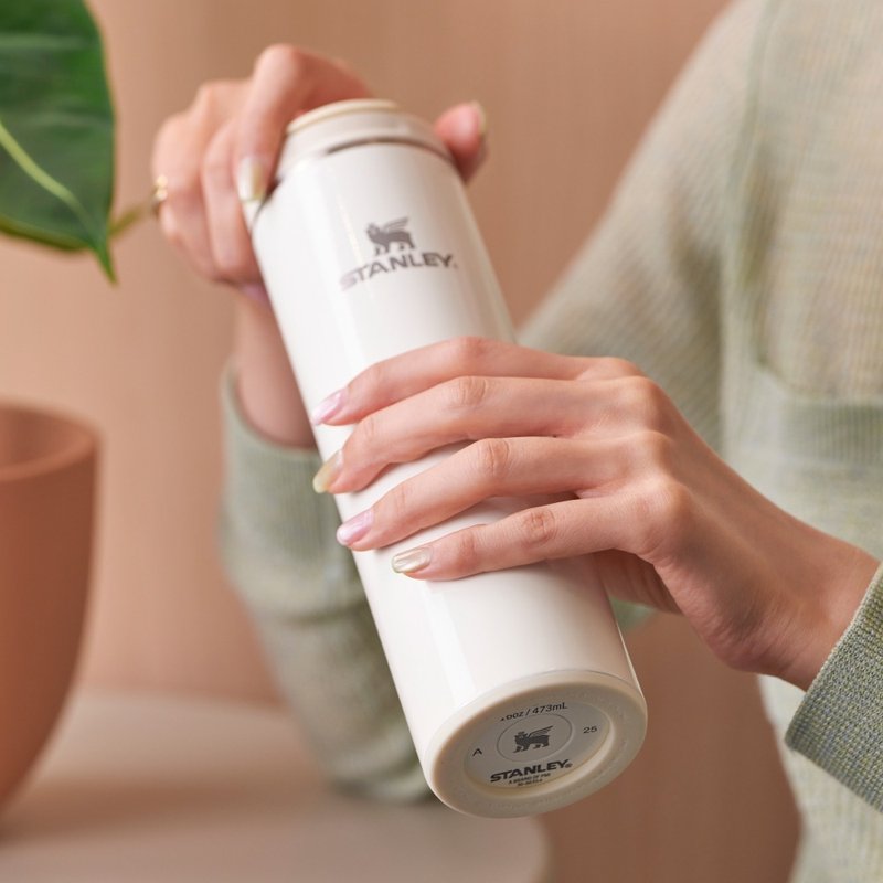 STANLEY 輕重力系列 Aerolight 翻蓋輕盈杯 0.47L / 光澤奶油白 - 保溫瓶/保溫杯 - 不鏽鋼 多色