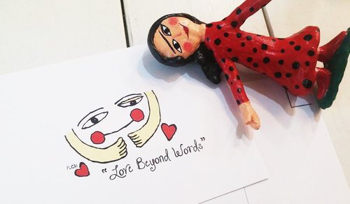 PuChi插畫設計工作室 PuChi/小情人/明信片/Love beyond words/愛無以言表