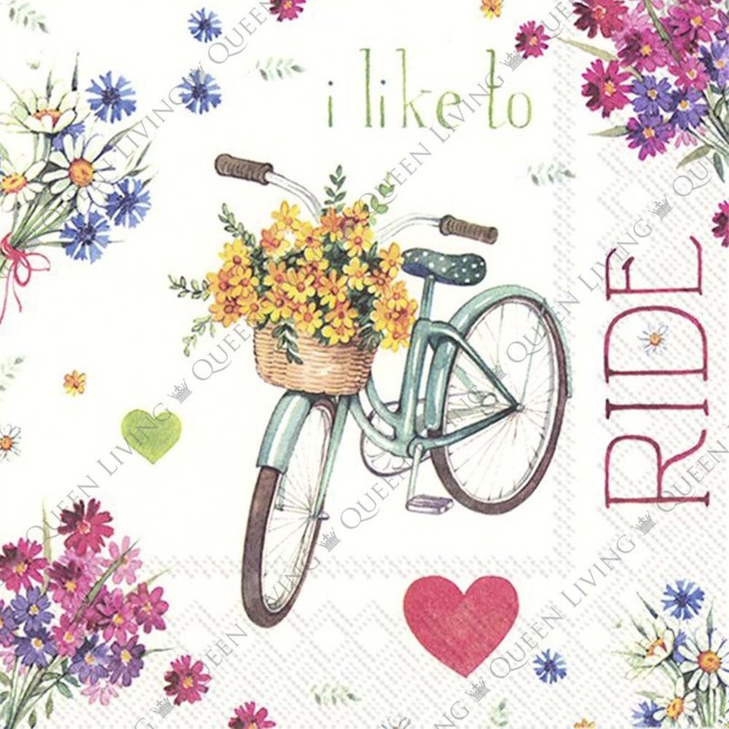 Christmas gift/exchange gift-Germany IHR-33*33cm napkin-I like my bike - ผ้ารองโต๊ะ/ของตกแต่ง - กระดาษ หลากหลายสี