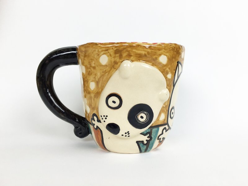 Nice Little Clay handmade mug _ 9 dogs - Mugs - Pottery Multicolor