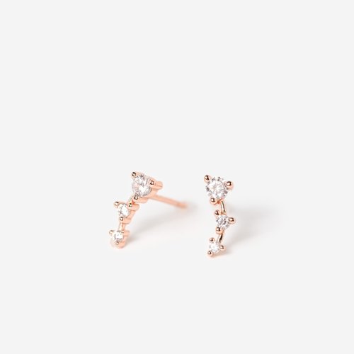 Isha Jewelry 純銀輕珠寶 閃耀三星純銀耳環 | 輕珠寶。百搭。可改耳夾
