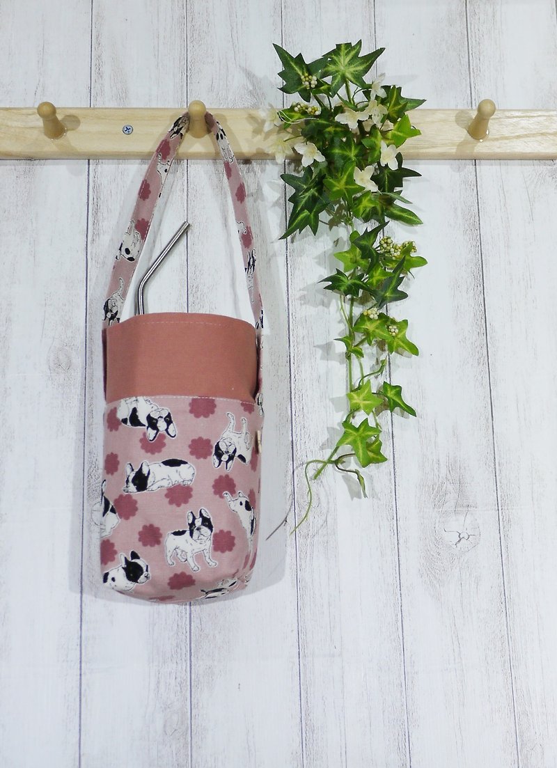 Dipper double-sided beverage bag one large cup side cup - Beverage Holders & Bags - Cotton & Hemp Pink