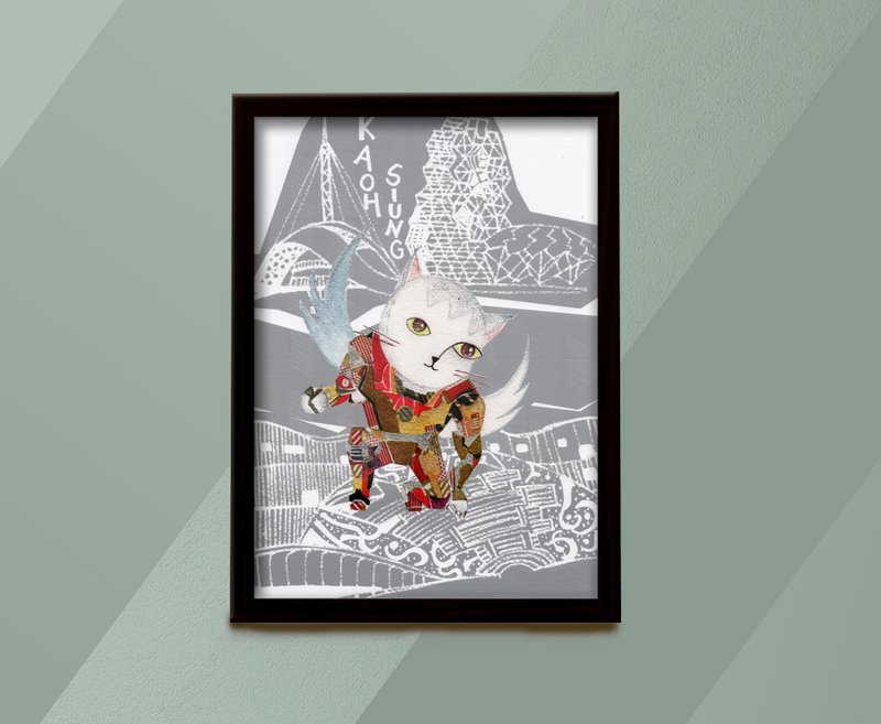 Kaohsiung Iron Man Cat-Art Creation/Cat/Illustration/B&B/Copy Painting/Frame Painting/Gift/Decoration - โปสเตอร์ - วัสดุอีโค 