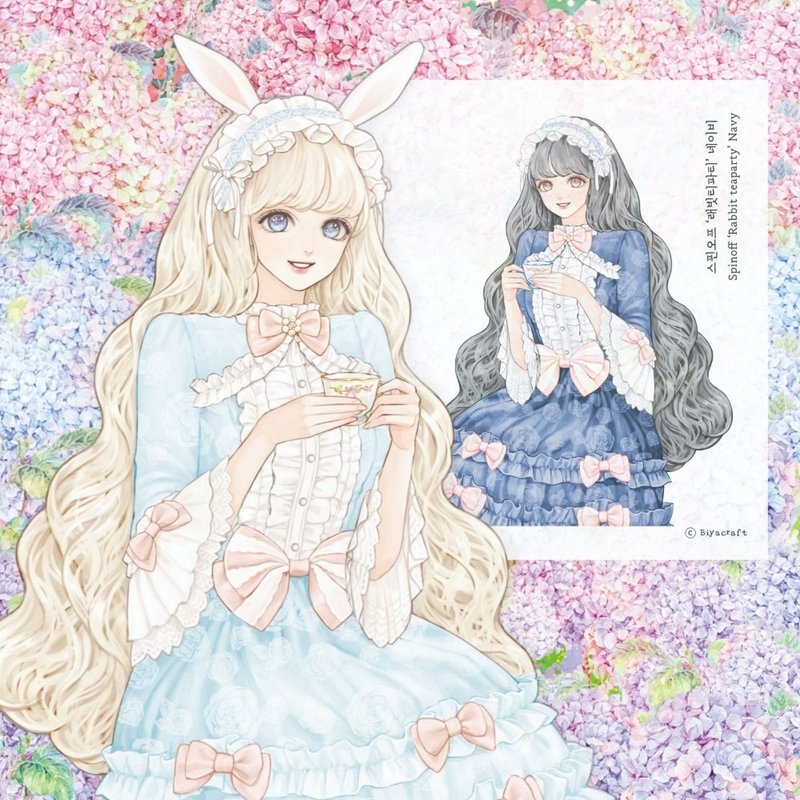 Valentine, Spin off, Character, Rabbit teaparty - 貼紙 - 紙 多色