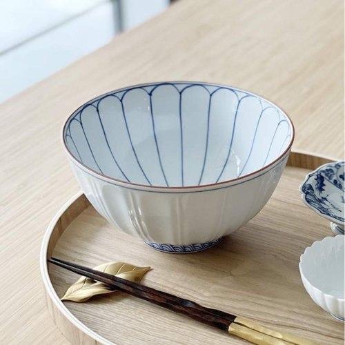東京食器 - 讓你的料理變漂亮 菊割桔梗緣系列 麵碗