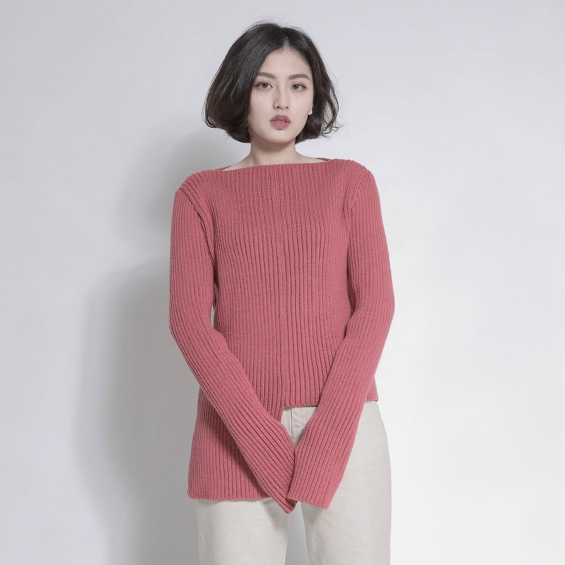 Splendid smashed super long sleeve shirt_7AF005_丹红 - Women's Sweaters - Cotton & Hemp Red