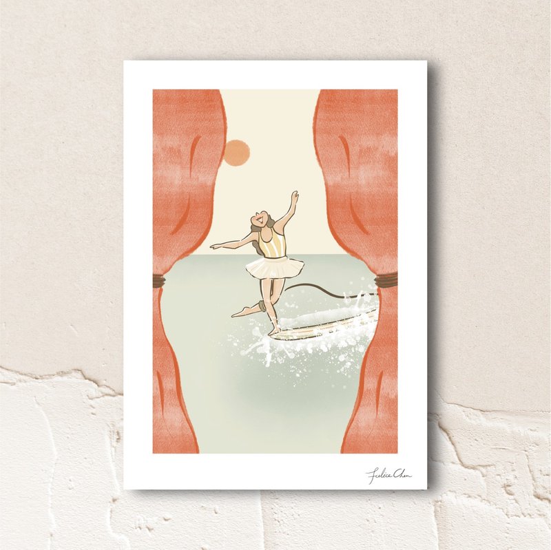 Dancing on the waves printed painting wall decoration - โปสเตอร์ - กระดาษ ขาว