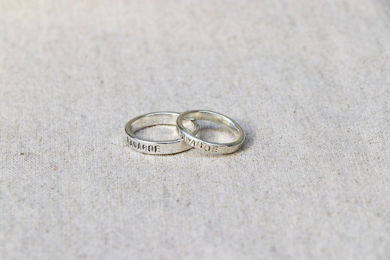 Kawagoe custom 925 sterling silver letter ring (one) - Couples' Rings - Other Metals Silver