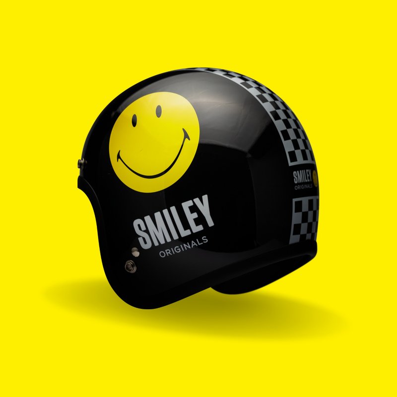 Gallop x SMILEY HELMET black smiley joint model 3/4 half helmet - หมวกกันน็อก - วัสดุอื่นๆ 