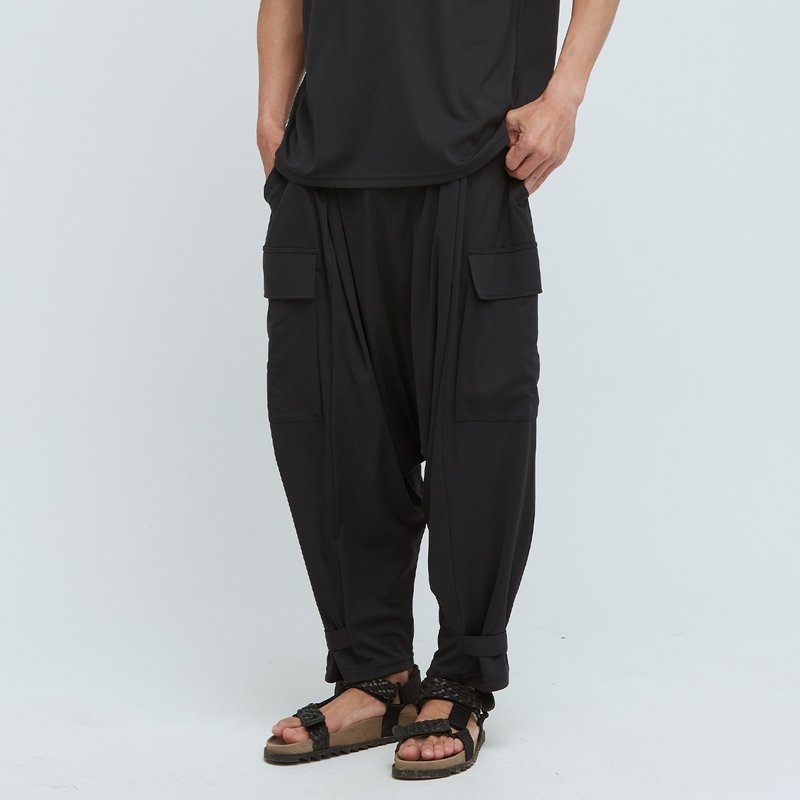 Reboot - Soho Pocket Loon Pants (Unisex) - Jet Black - Men's Pants - Polyester Black