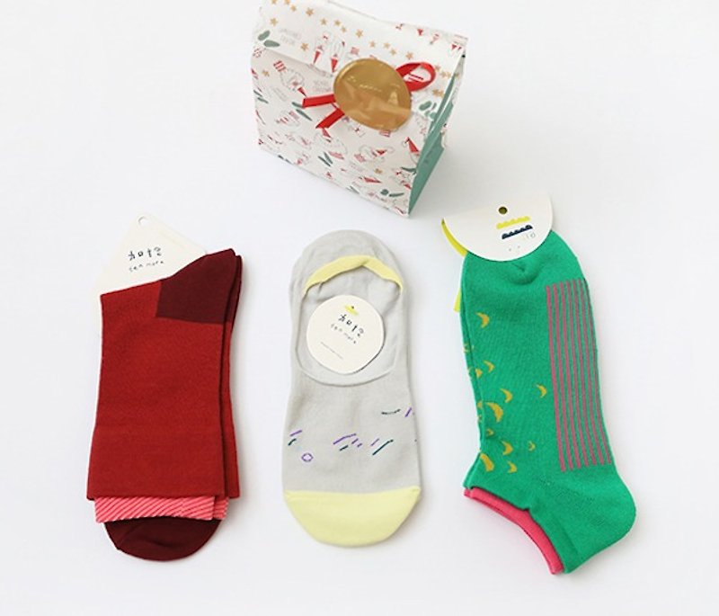 +10・加拾｜電木唱片聖誕包裹╰ 男生也喜歡的交換禮物組合 - 襪子 - 棉．麻 綠色