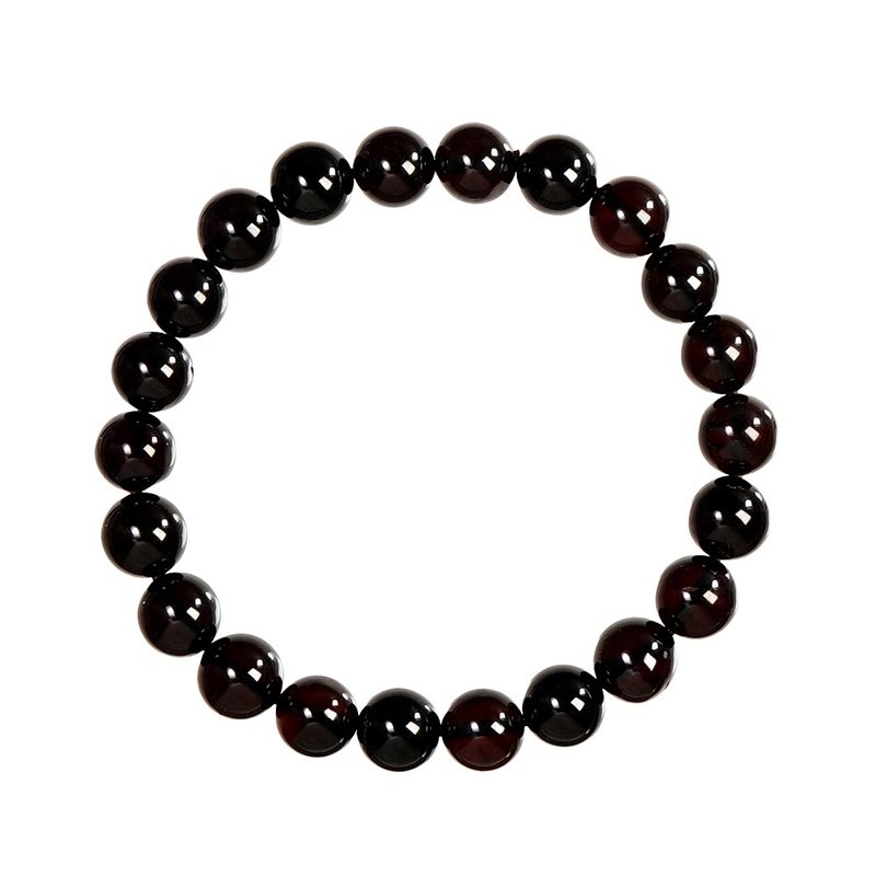 【正佳珠寶】琥珀翳珀 高品黑棕翳珀 8mm 琥珀翳珀手珠 - 手鍊/手環 - 半寶石 多色