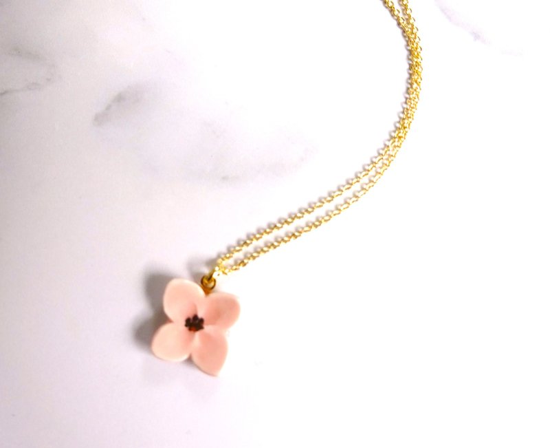 小さな花のnecklace     ピンク - 項鍊 - 陶 粉紅色