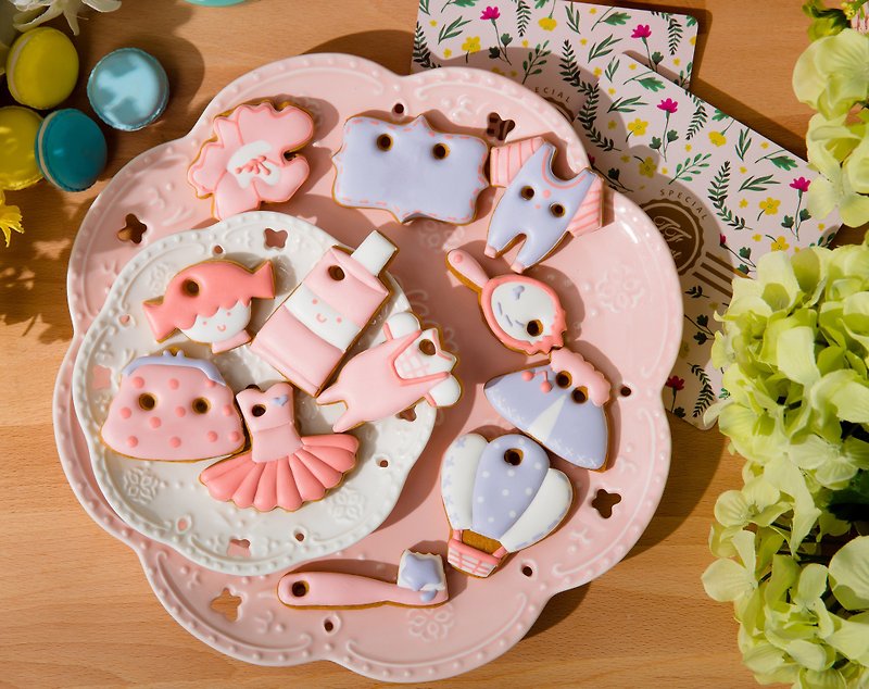 [Salivating Biscuits] Pink Fresh Mini 12 Pieces - Handmade Cookies - Fresh Ingredients Pink