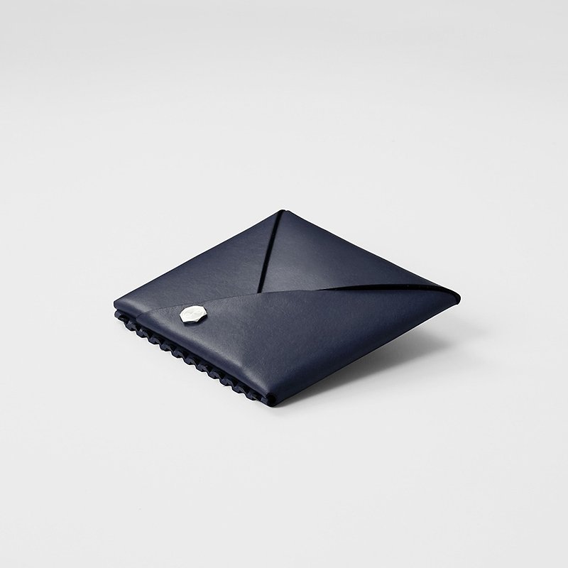 ENVELOPE WALLET_Navy Blue【Finish Product】 - กระเป๋าสตางค์ - หนังแท้ สีน้ำเงิน