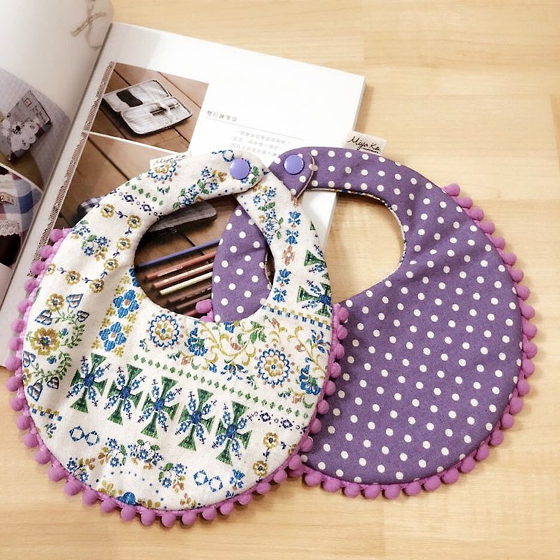 [Miya ko. Miscellaneous goods cloth hand-made] Bib pocket six-fold yarn baby bib shape bib hand-made bib - Bibs - Cotton & Hemp 