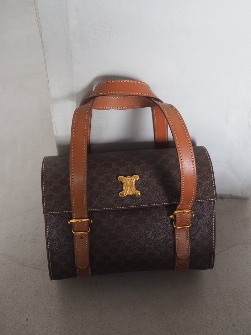 CELINE セリーヌ マカダム ハンドバッグ ブラウン ヴィンテージ - 手提包/手提袋 - 真皮 咖啡色