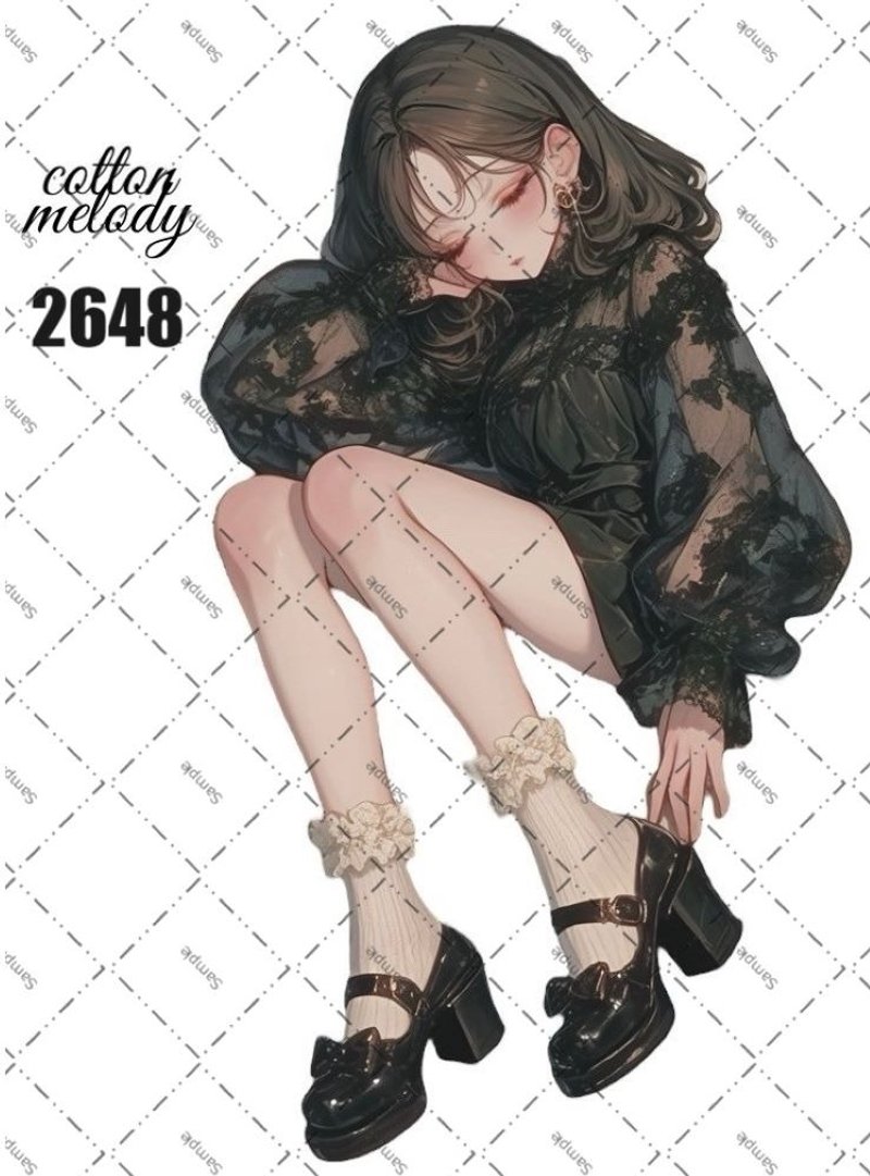 original sticker no.2648 人物ステッカー オリジナルステッカー オリジナル人物ステッカー 装飾ステッカー cotton melody - 貼紙 - 紙 