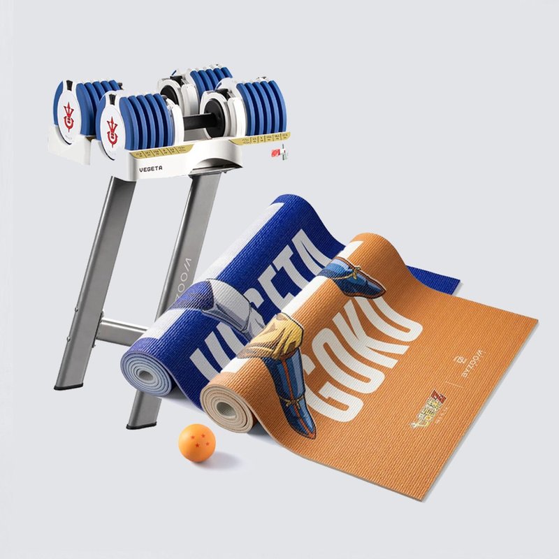 Dragon Ball Z 25kg (55lb) 15-Setting Adjustable Dumbbell - Vegeta Dumbbell Set - Fitness Equipment - Other Materials Multicolor