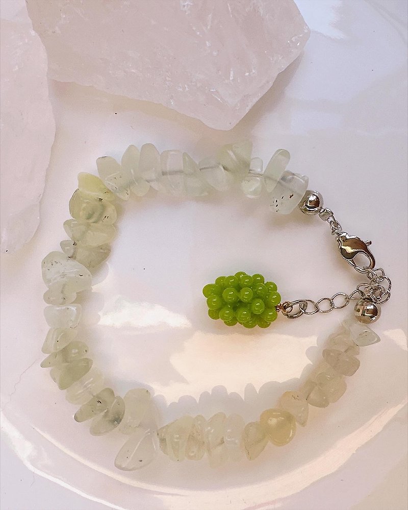 C&W natural ice grape Stone 14ks925 Silver bracelet bracelet - สร้อยข้อมือ - หยก สีเงิน