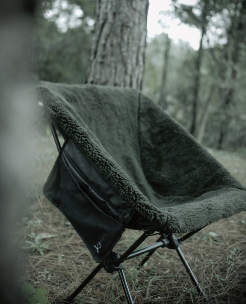 戶外露營 羊羔絨 高背月亮椅 Helinox chair two椅套 - 棉被/毛毯 - 其他材質 綠色