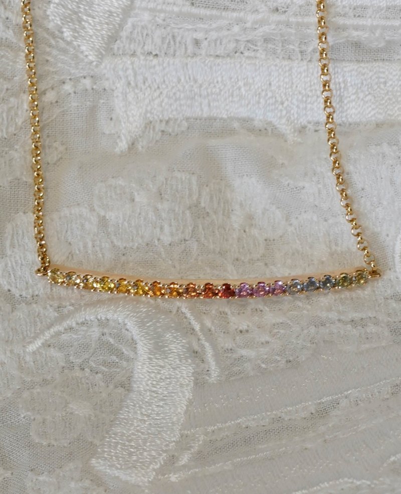 K10 Rainbow sapphire bracelet - 手鍊/手環 - 其他金屬 多色