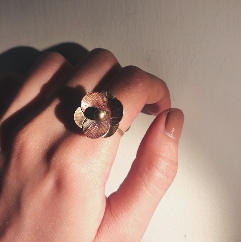 MU solar eclipse series camellia ring - General Rings - Copper & Brass Gold