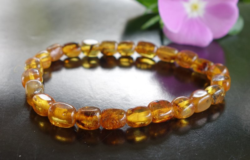 Baltic Amber 天然波羅的海 天然金珀 4克 手鍊 非二代琥珀 藝術 - 手鍊/手環 - 半寶石 黃色