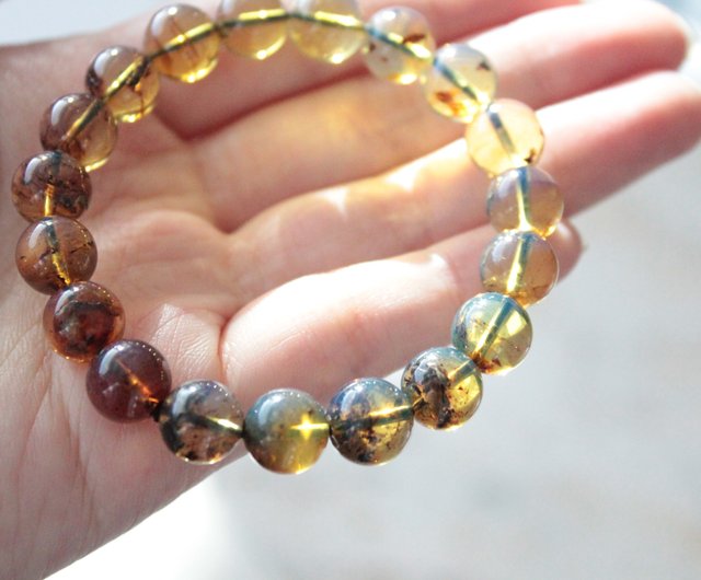 ドミニカ産 天然ブルーアンバー 琥珀 ブレスレット 約10mm 〔TW-4〕 最安値，定番人気 ドミニカ産 天然ブルーアンバー 琥珀 ブレスレット