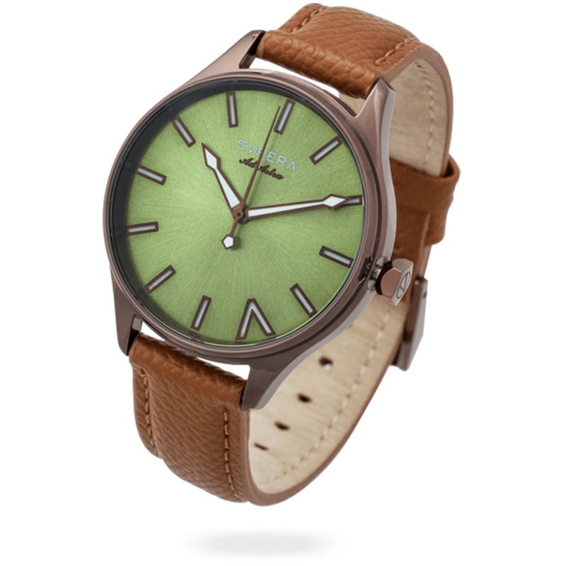 Starry Newborn Series─ Green Light / Antique Bronze| French Leather Strap & Metal Woven Watch - Women's Watches - Stainless Steel 