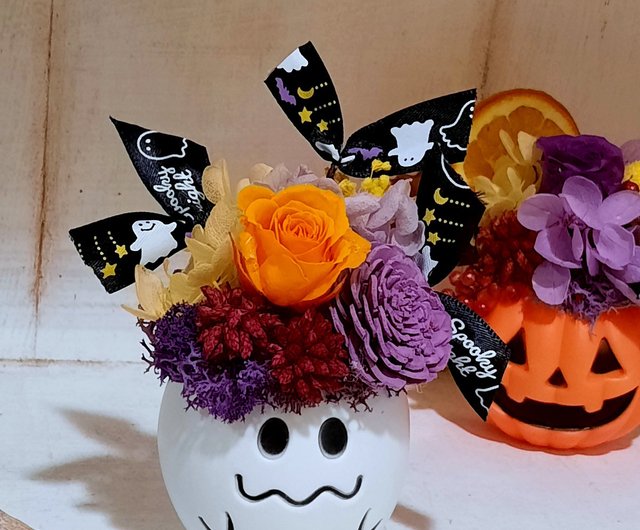 ハンドメイド❣️ハロウィンアレンジ❣️お化け、キャンディ、バラ、カボチャ❁⃘*.゜ ハンドメイド❣️ハロウィンアレンジ❣️お化け、キャンディ
