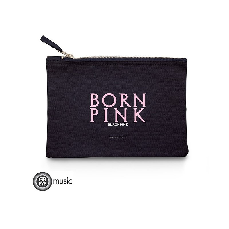 【BLACKPINK】Born Pink 化妝包 - 化妝包/收納袋 - 棉．麻 黑色