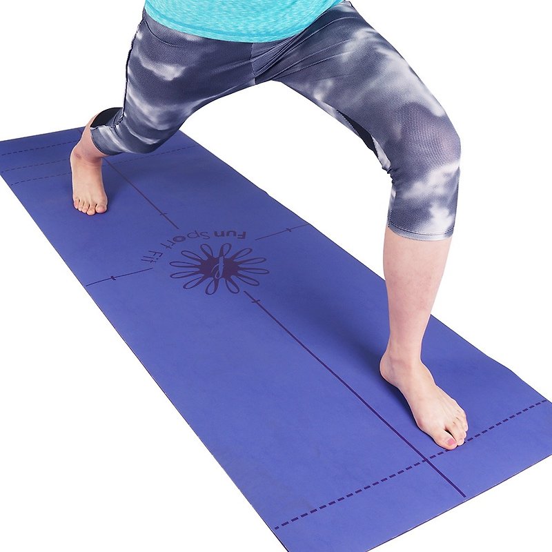 Fun Sport yoga Happy island efficient PU leather mind mats (auxiliary line / plain money two choose one) - Yoga Mats - Other Materials Blue