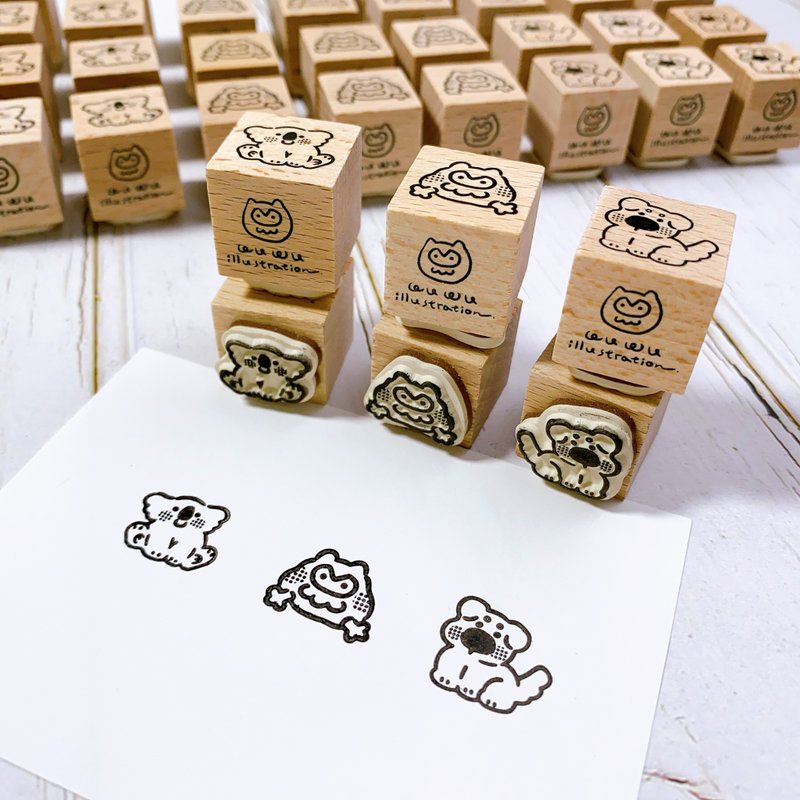 [WUWU Illustration] Beech Small Stamp Wooden Seal - Stamps & Stamp Pads - Wood Khaki