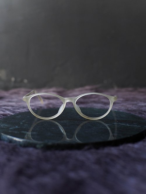 河水山 河水山-大阪透黃霧面磨砂搖滾少女 金絲雕花鏡橢圓框眼鏡/glasses