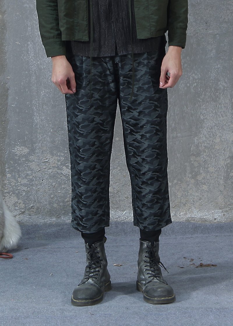Layered Style Track Pants - Other - Waterproof Material Gray