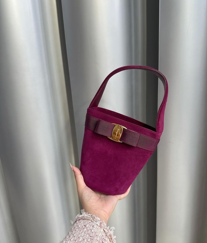 Second-hand bag Ferragamo Ferragamo portable gift bucket bag - กระเป๋าถือ - หนังแท้ สีม่วง