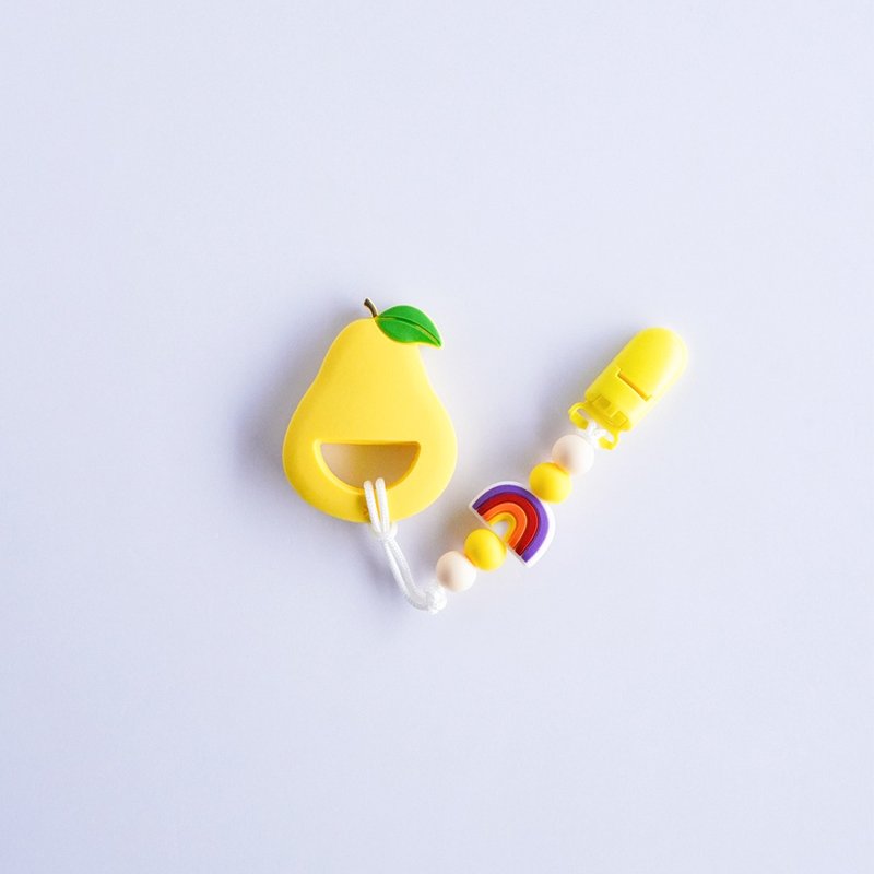 5顆 彩虹 黃金梨固齒器 / 客製化奶嘴鏈 - 寶寶/兒童玩具/玩偶 - 其他材質 多色