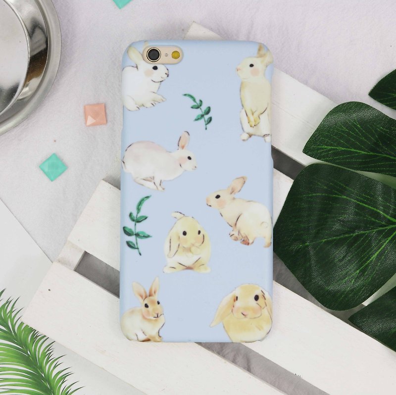 Watercolor bunny hare rabbit cony Pattern phone case iphone X 8 7 Galaxy S9 HTC - Phone Cases - Plastic 